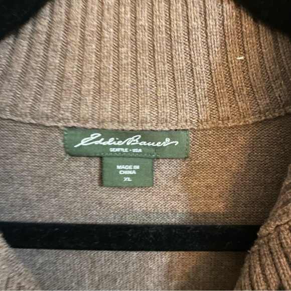 𝅺🎀 Eddie Bauer ButtonDown Pull Over Mock neck Ribbed Sweater, Size XL - Picture 6 of 7